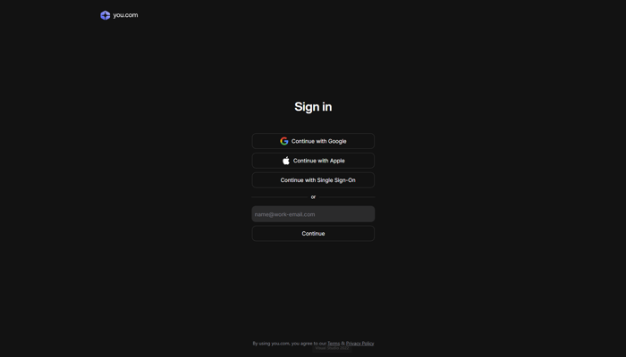 صفحه ثبت نام سایت you.com